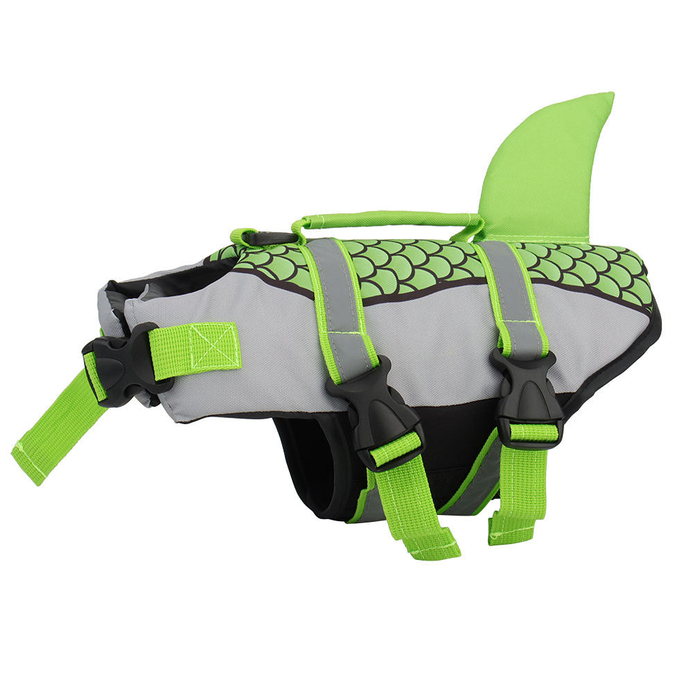 Swim Pet Dog Life Jacket Vest Clothes Life Vest Collar Harness Pets Swimming Summer Swimwear Scales Shark Pet Products - Nyaabs