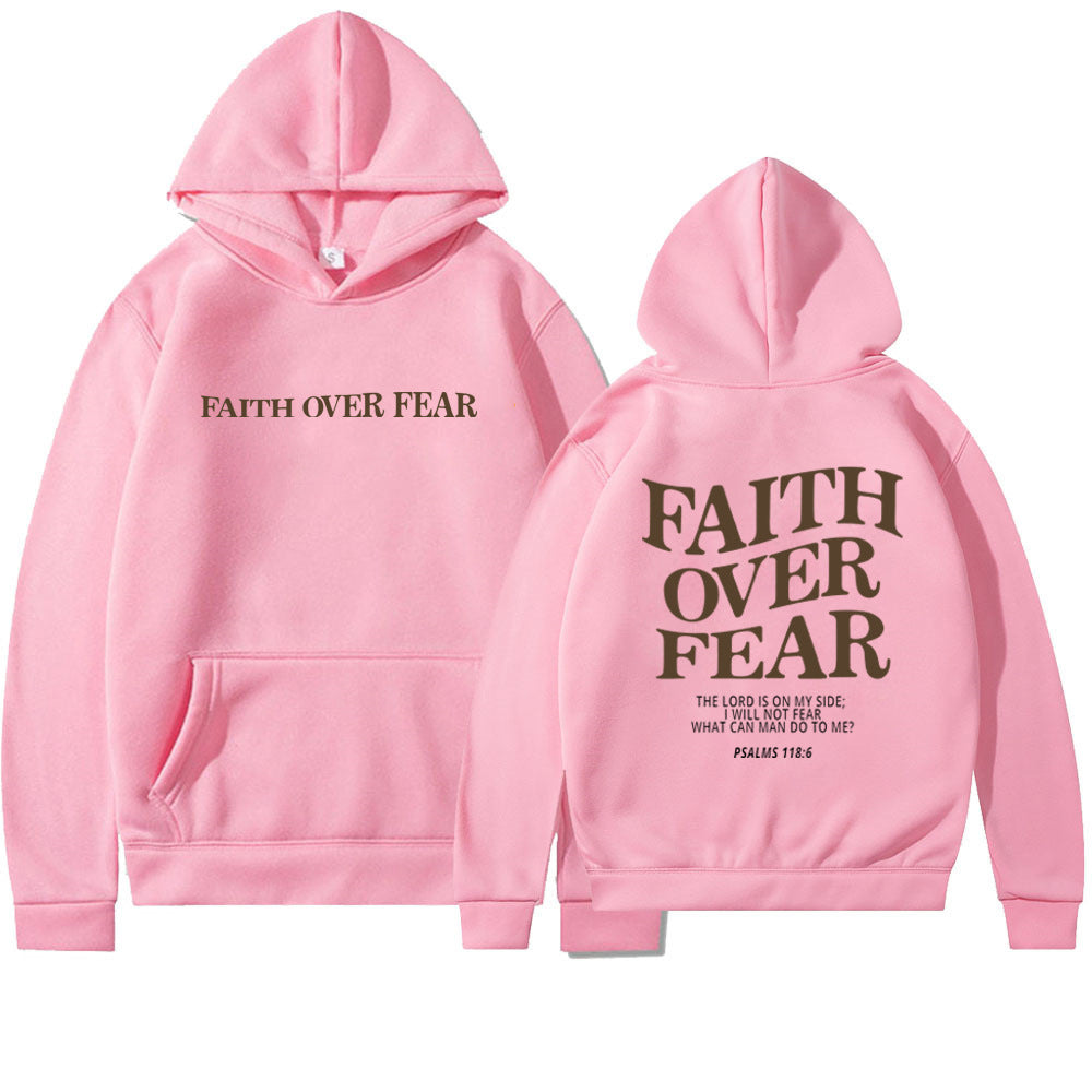 Faith Over Fear Christian Hoodie Christian Sweatshirt Jesus Hoodie Trendy Hoodie Bible Verse Shirt Unisex Aesthetic Clothes - Nyaabs