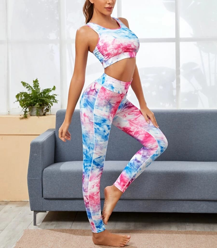 Tie-dye trousers, vest, yoga wear, sports suit - Nyaabs