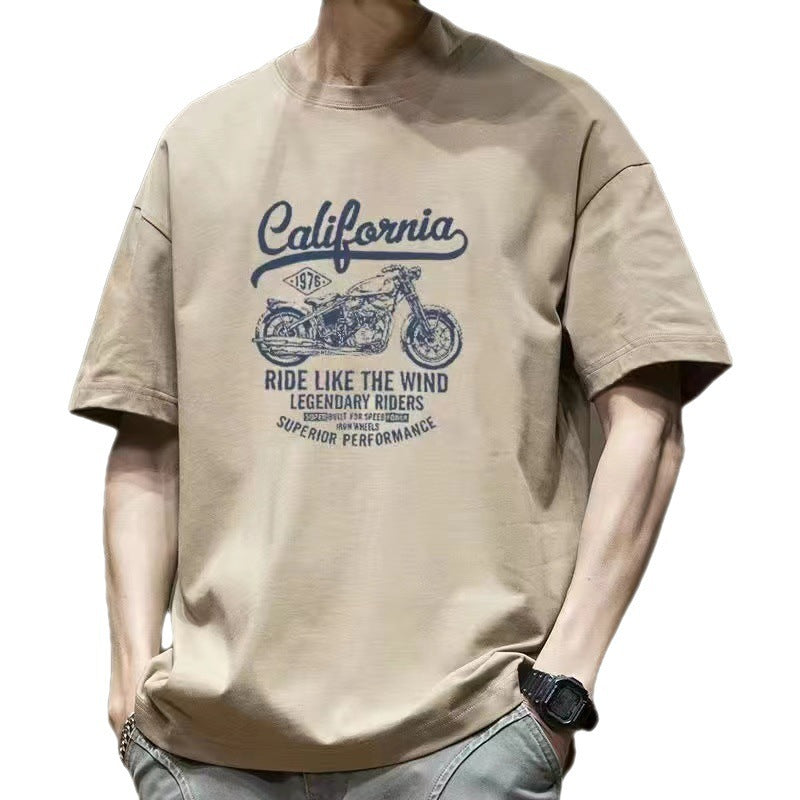 Men's American Retro Oversize Cotton T-shirt - Nyaabs