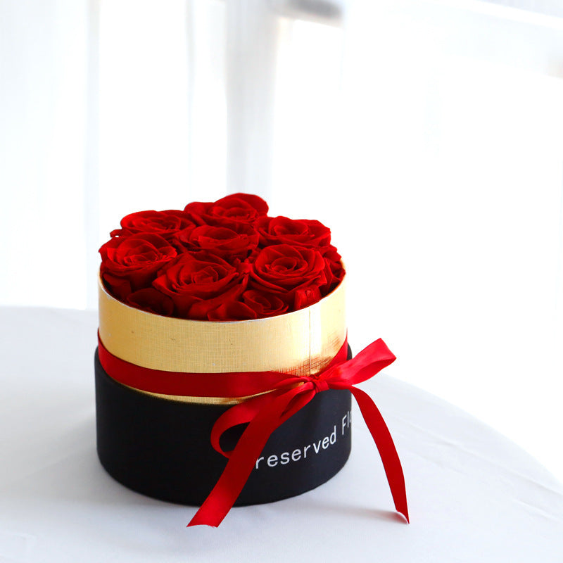 Eternal Roses In Box Preserved Real Rose Flowers With Box Set Valentines Day Gift Romantic Artificial Flowers - Nyaabs