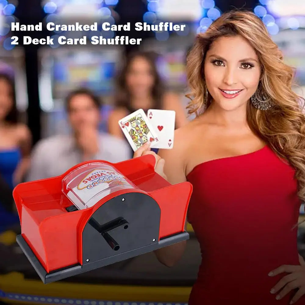 Poker Card Hand Shuffler Easy Hand Cranked Casino Card Shuffling Machine For Blackjack Poker Texas - Nyaabs