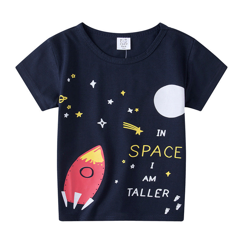 Children's Short Sleeve Boys And Girls T-shirt Cartoon Half Sleeve Top - Nyaabs