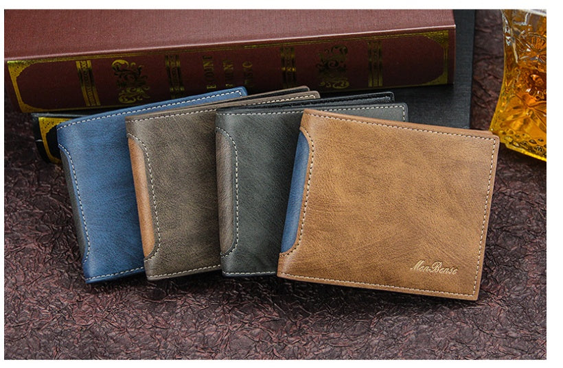 New Men's Wallets Short Leisure Splicing - Nyaabs