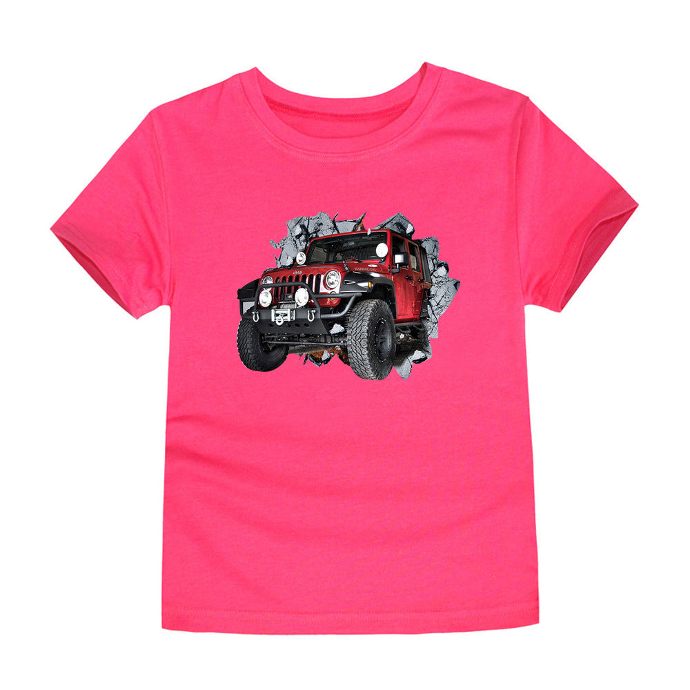 Children's Short-sleeved Cotton Heat Transfer T-shirt For Boys And Girls - Nyaabs