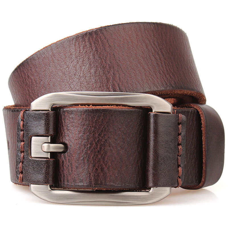 Men's Leather Belt In One Single Layer First Layer - Nyaabs