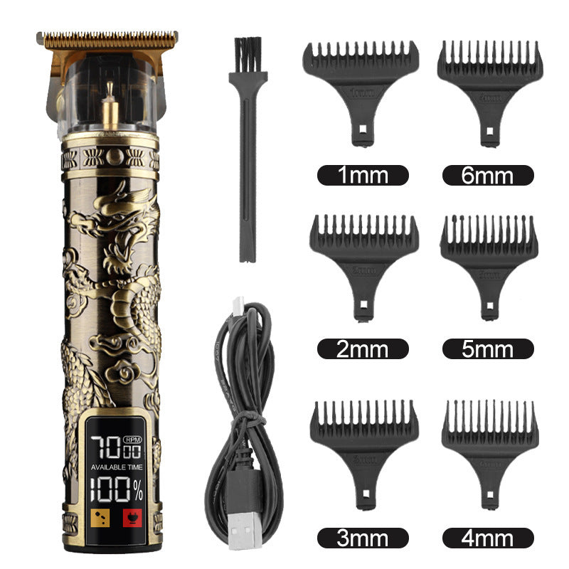 Hair Clipper Electric Electrical Hair Cutter Retro Oil Head Engraving - Nyaabs