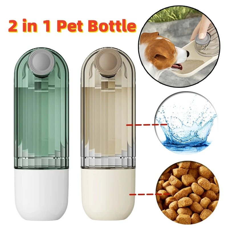 2 In 1 Pet Water Cup Segment Design Green Dog Walking Portable Drinking Cup Dog Feeding Supplies Pet Supplies Dog Walking Water Feeder Pets Products nyaabs.com