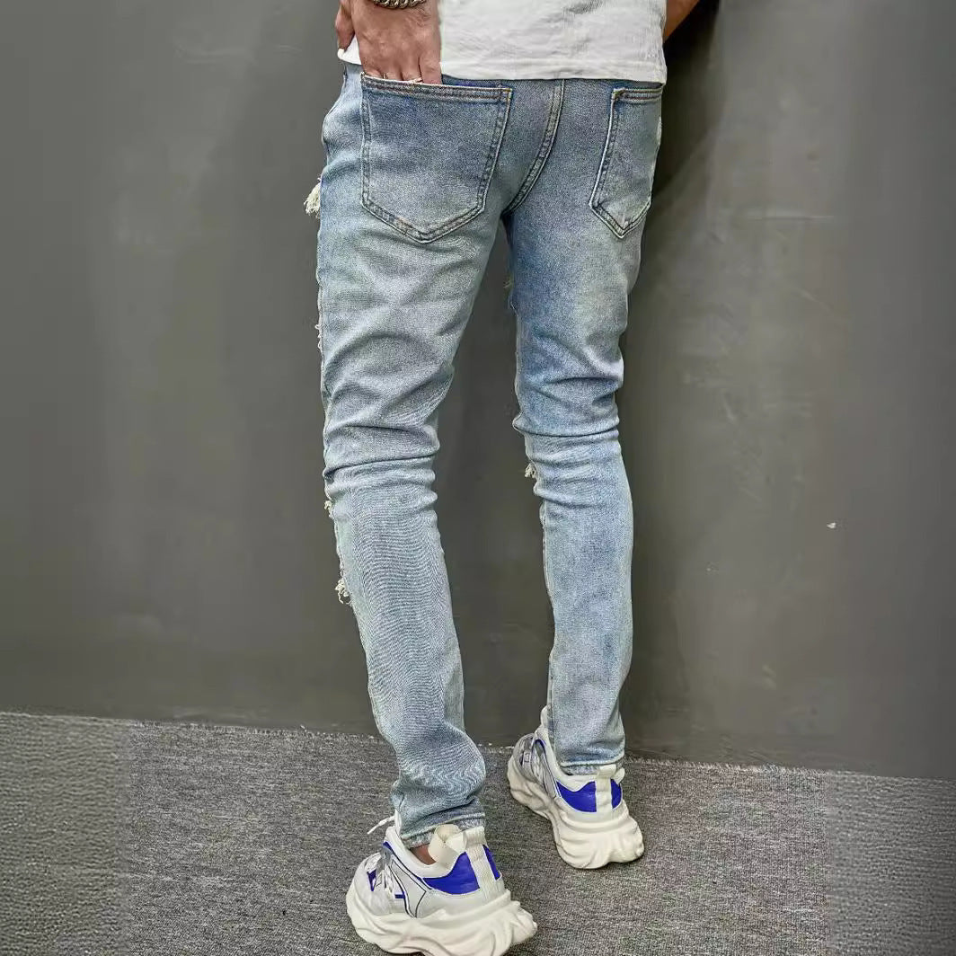 High Quality Men's Worn Skinny Stretch Jeans - Nyaabs