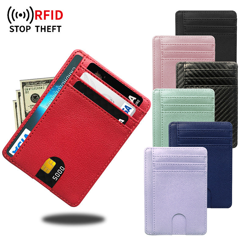 Multiple Card Slots Portable Pu Leather Credit Card Bag Card Holder - Nyaabs