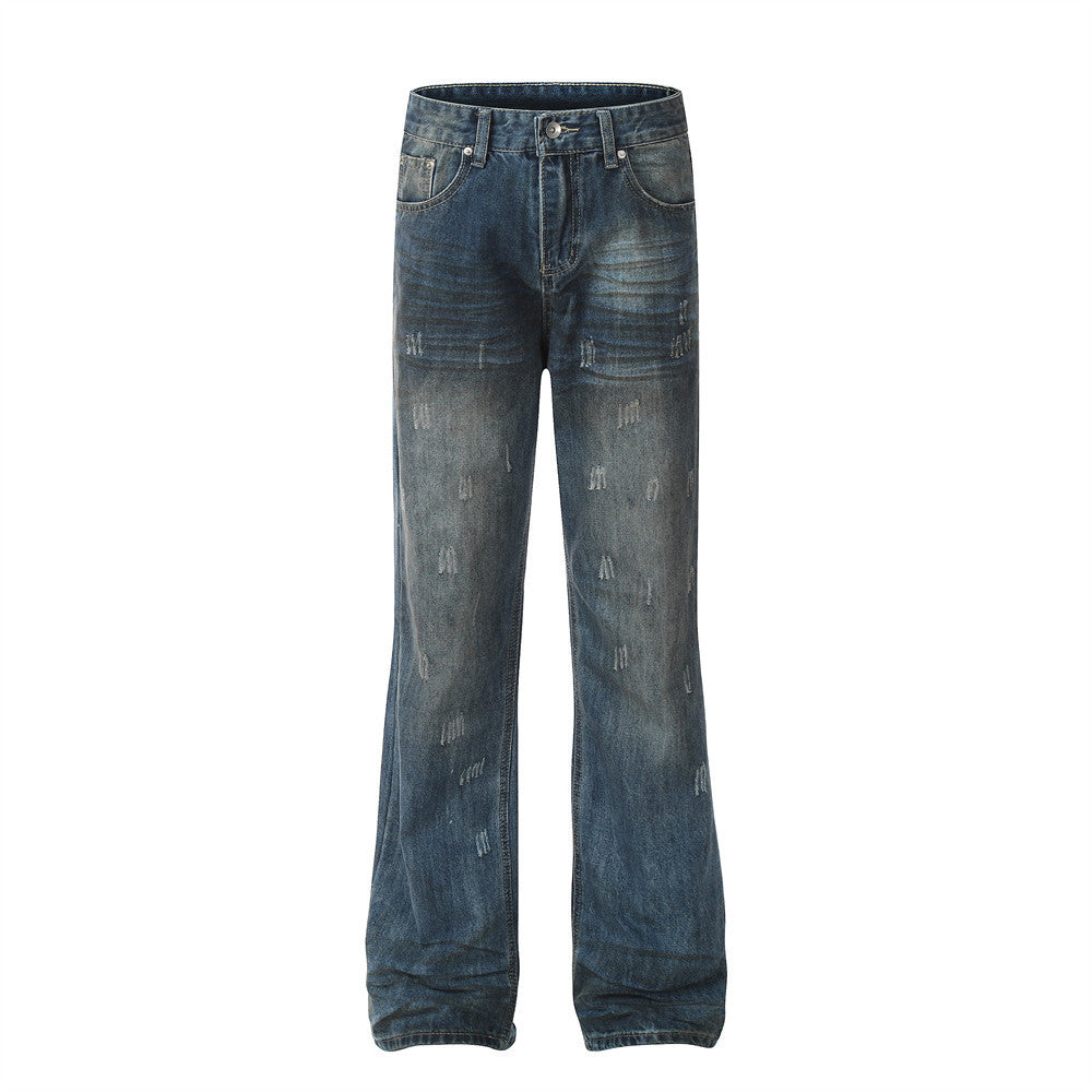 Punk Worn Jeans Trendy Men's Design - Nyaabs