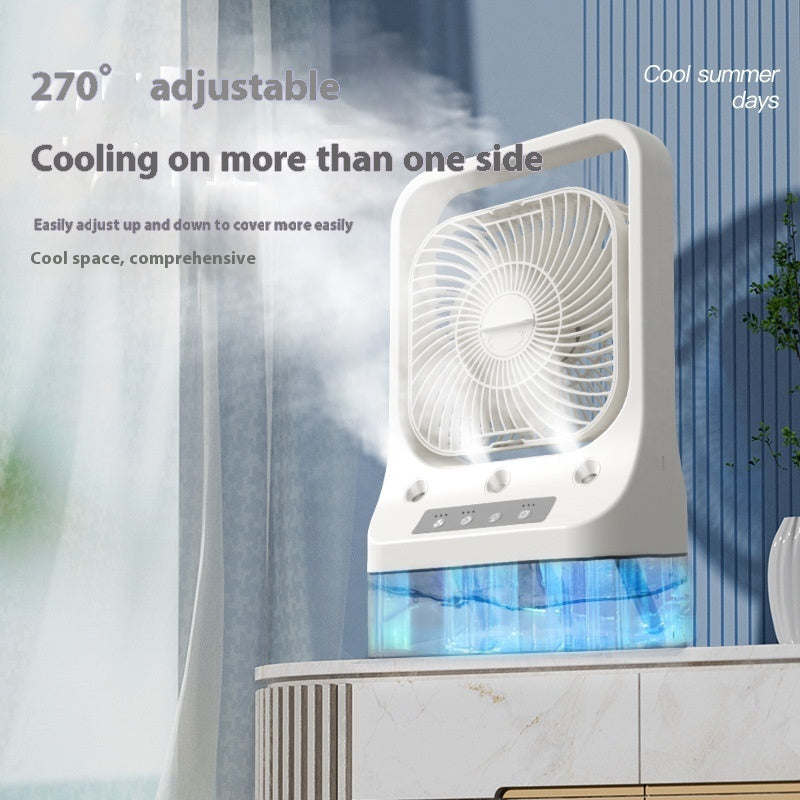 Household Cooling Fan Usb Rechargeable Head Adjustable Air Cooling Water Cooled Air Conditioning Tank Low Noise Air Cooler Fans - Nyaabs