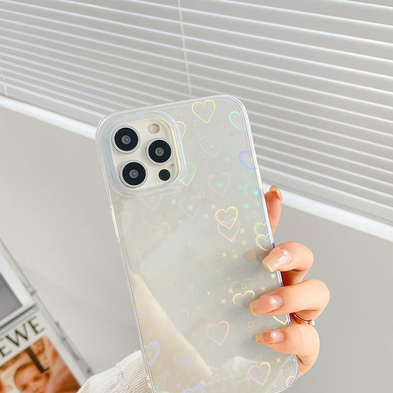 Laser Colorful Love For Double-sided Coated Silicone Phone Case - Nyaabs