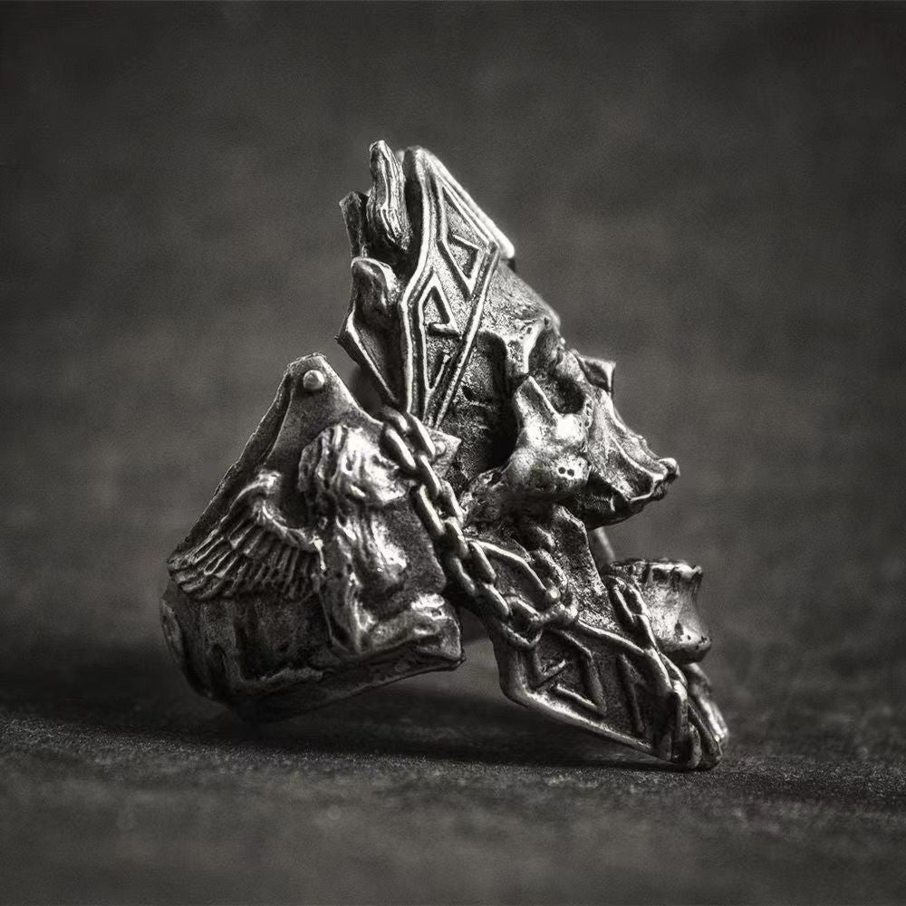 Stainless Steel Vintage Gothic Ring For Men - Nyaabs