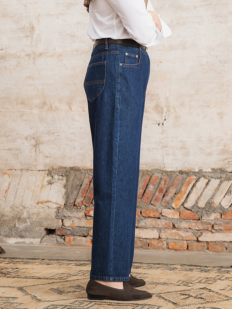 Retro Washed Jeans Fashion Casual High Waist Straight Pants - Nyaabs