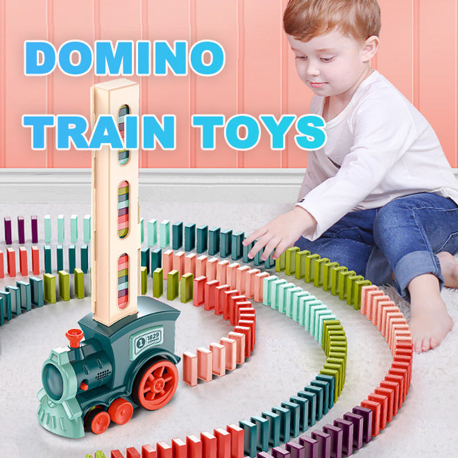 Domino Train Toys Baby Toys Car Puzzle Automatic Release Licensing Electric Building Blocks Train Toy - Nyaabs