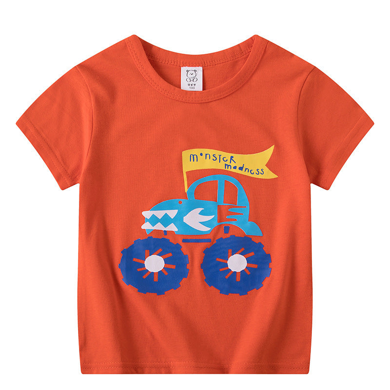 Children's Short Sleeve Boys And Girls T-shirt Cartoon Half Sleeve Top - Nyaabs