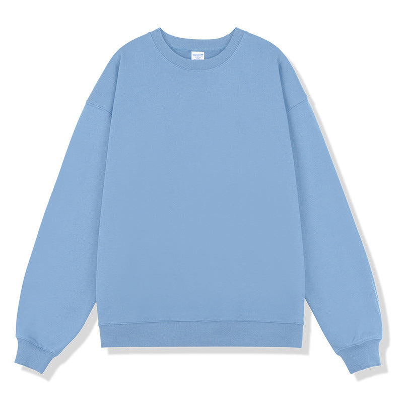 380g Terry Cotton Round Neck Sweater Loose European And American Retro FOG Color Matching - Nyaabs