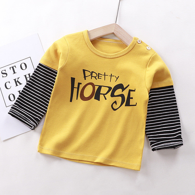 Children's Long-sleeved T-shirt Cotton Single Top - Nyaabs