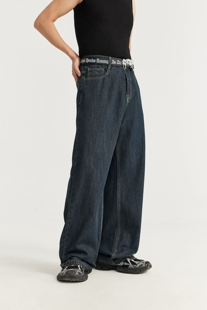 Summer Primary Color Loose Street Wide Leg Jeans - Nyaabs