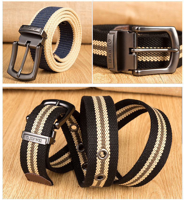 Outdoor Thickened Men's Pin Buckle Canvas Belt - Nyaabs