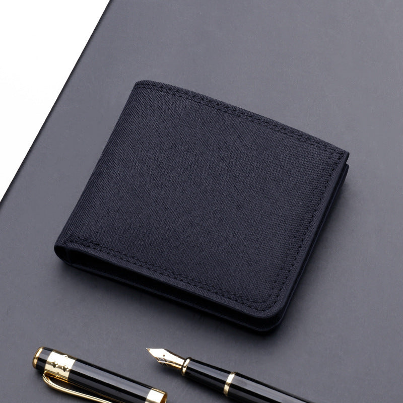 Men's Fashion Simple Short Canvas Wallet - Nyaabs