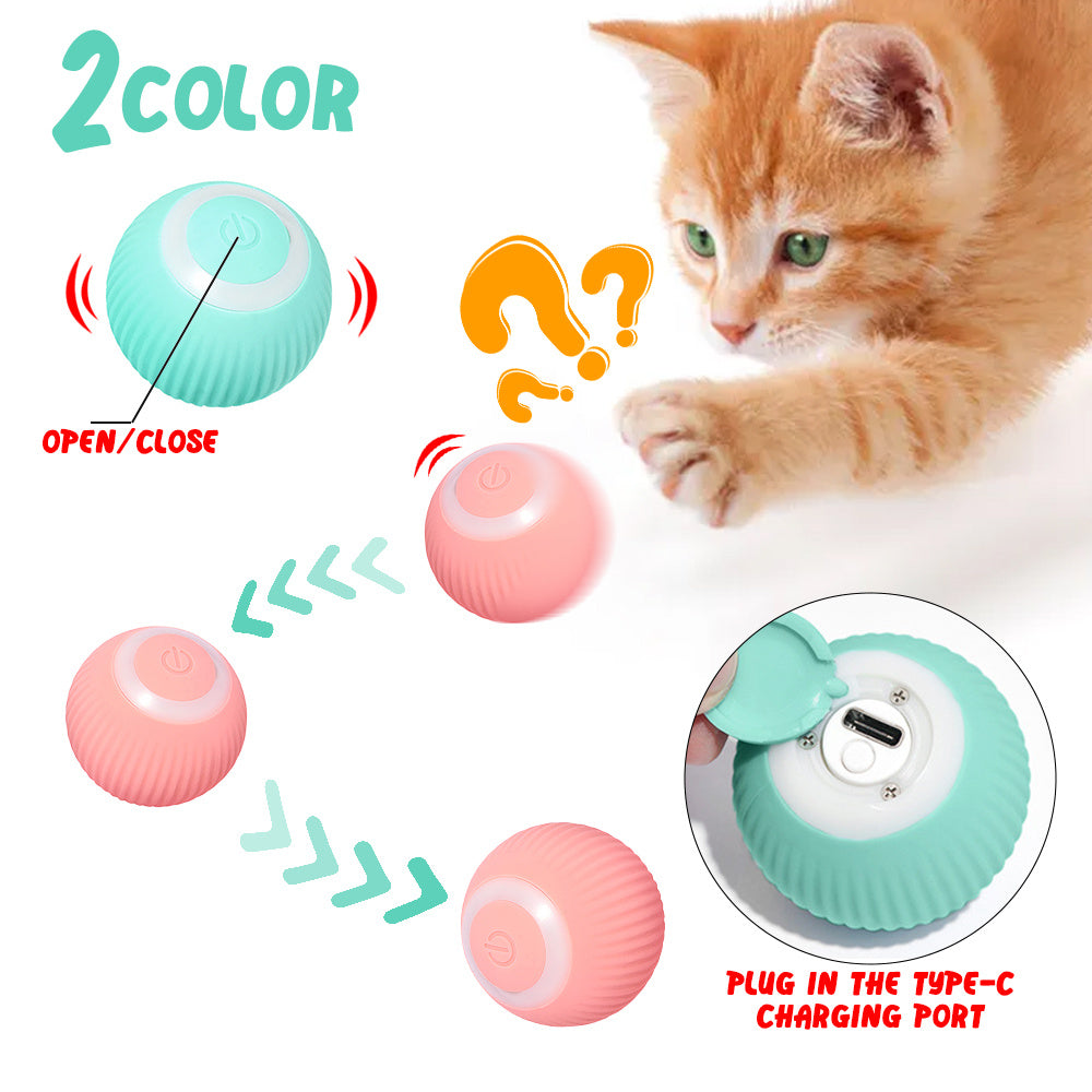 Cat Gravity Intelligent Rolling Ball Tease Toy Pet Automatic Rotating Ball nyaabs.com