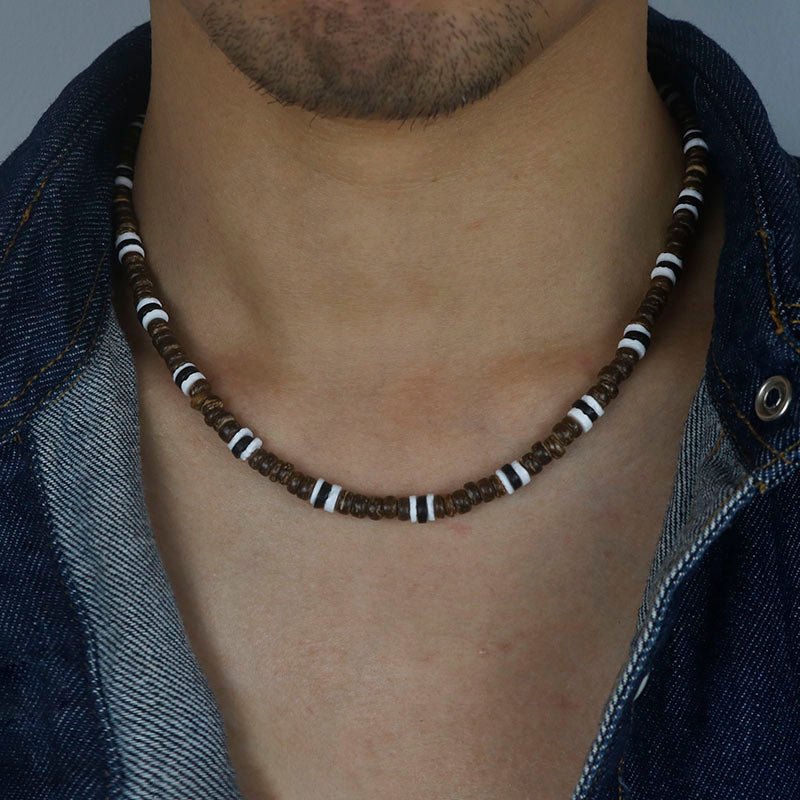 Men Tribe Ethnic Coconut Shell Necklace Men - Nyaabs