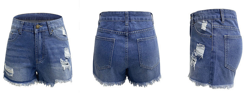 Tassel High Waist Ripped Denim Shorts nyaabs.com