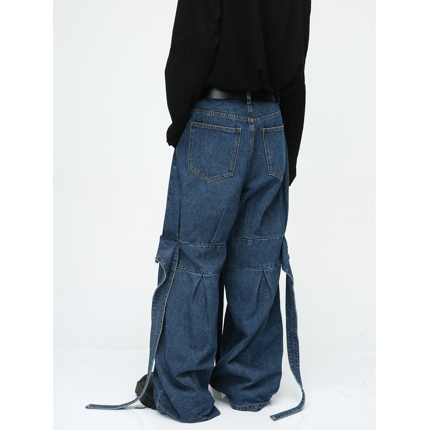 American Niche Deconstructed Design Loose Washed-out Jeans - Nyaabs