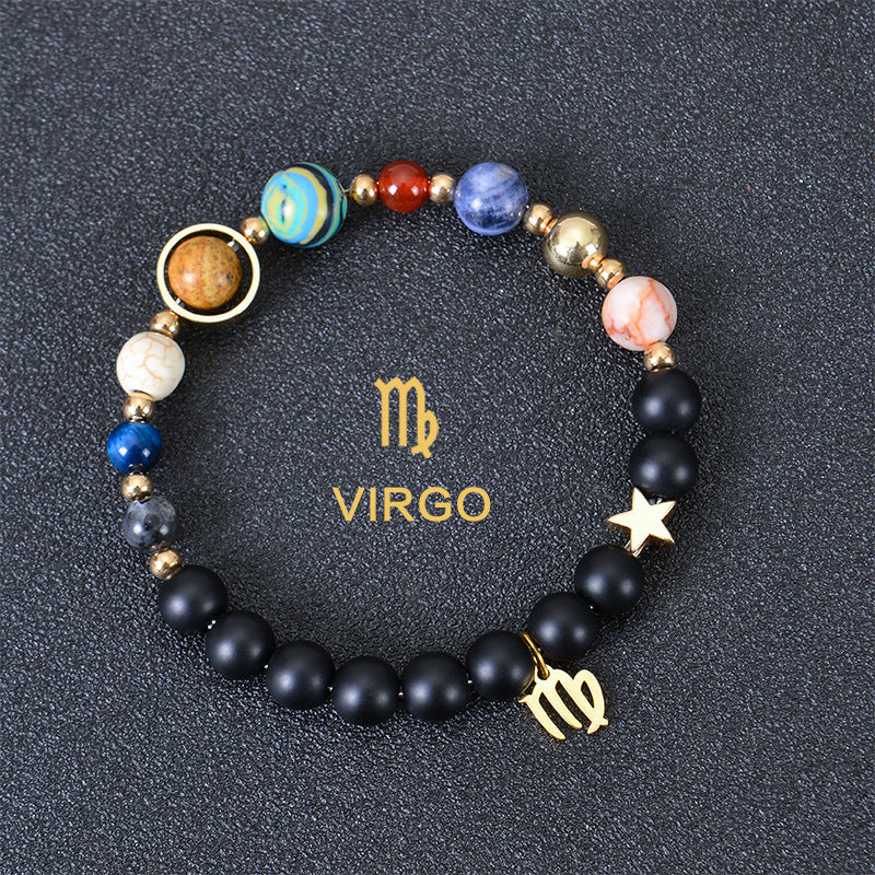 Eight Planets Twelve Constellations Bracelets Frosted Stone Beaded Bracelet nyaabs.com