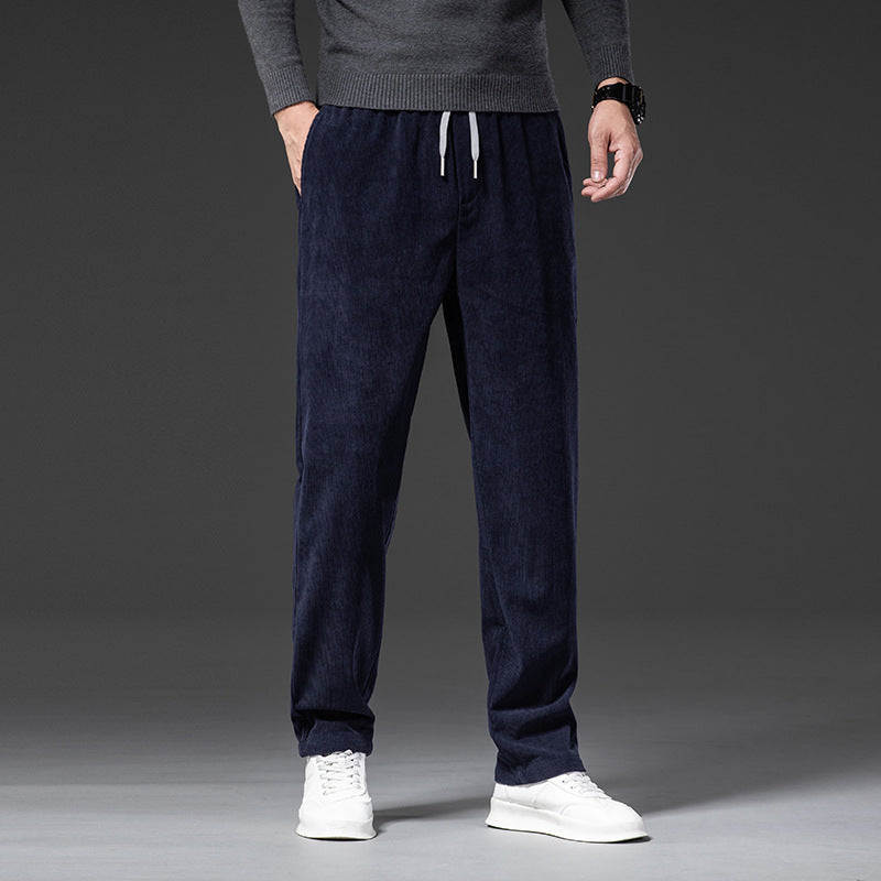 Corduroy Casual Pants Men's Loose, Comfortable, Soft And Breathable Youth Straight-leg Pants nyaabs.com