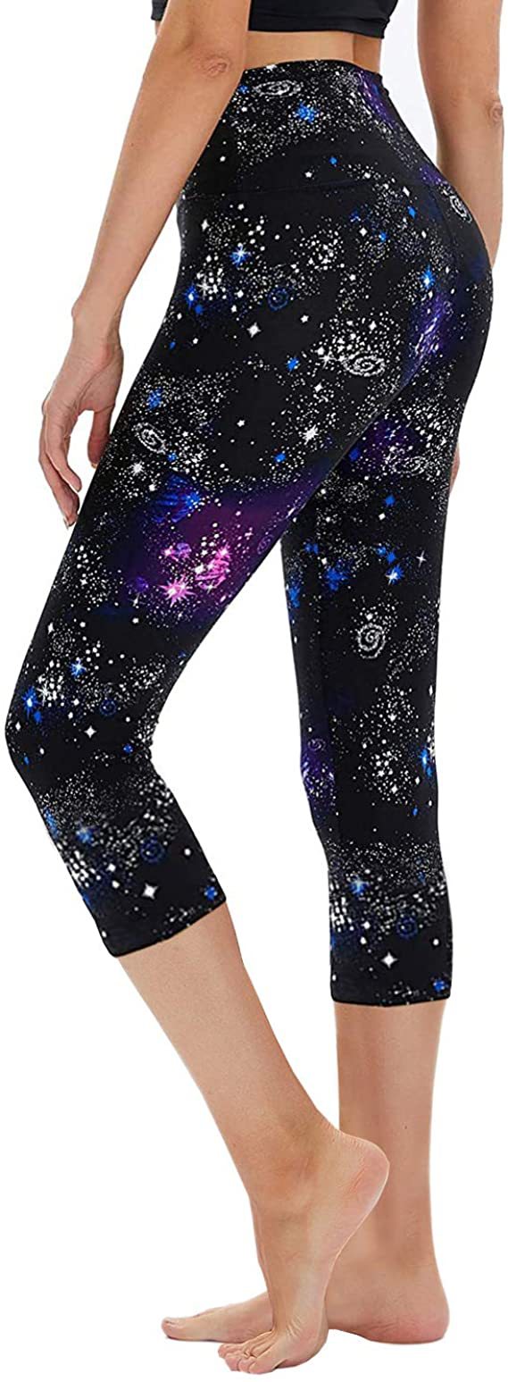 Slimming Cropped Pants High Waist Print Leggings - Nyaabs