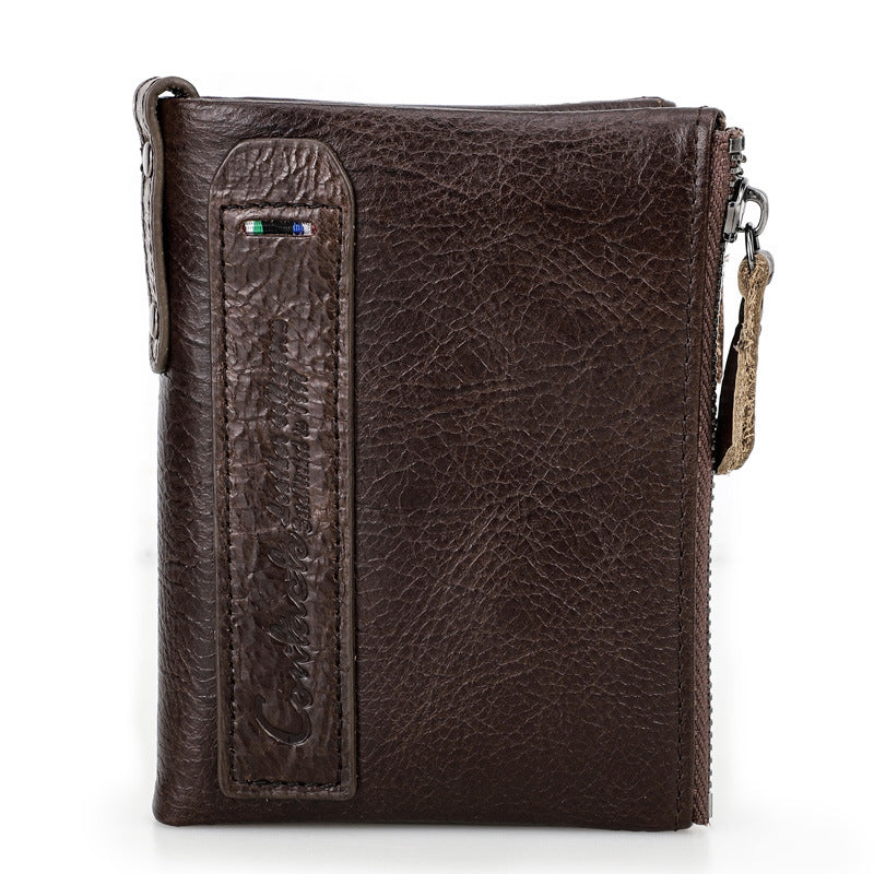 Genuine Leather Men's Short Chic Coin Purse nyaabs.com