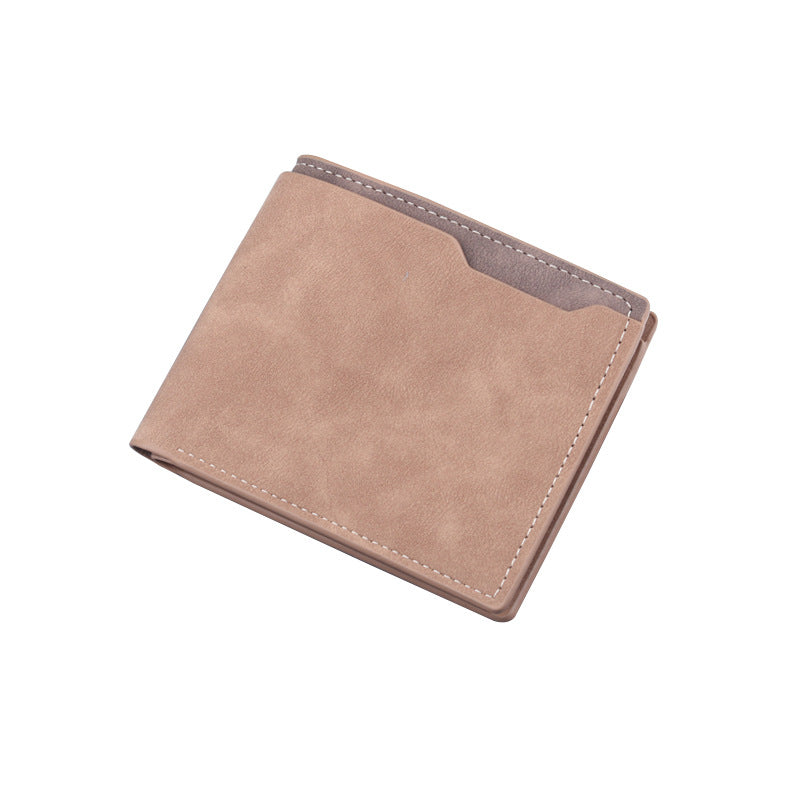 Men's Short Wallet Two Fold Half Fold Frosted - Nyaabs