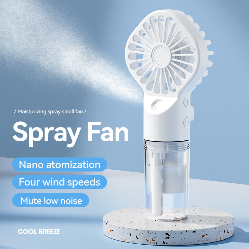 Portable Handheld Spray Fan 4-Speed Water Spray Mist Fan Summer Cooling Artifact USB Charging Summer Supplies Outdoor Mini Fan - Nyaabs