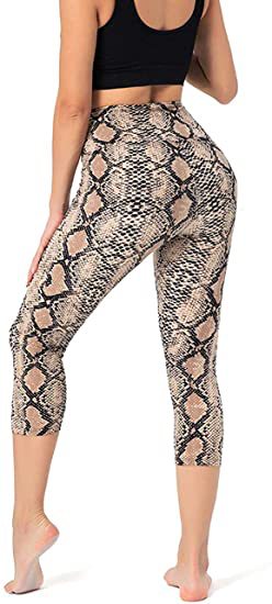 Slimming Cropped Pants High Waist Print Leggings - Nyaabs