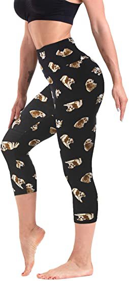 Slimming Cropped Pants High Waist Print Leggings - Nyaabs