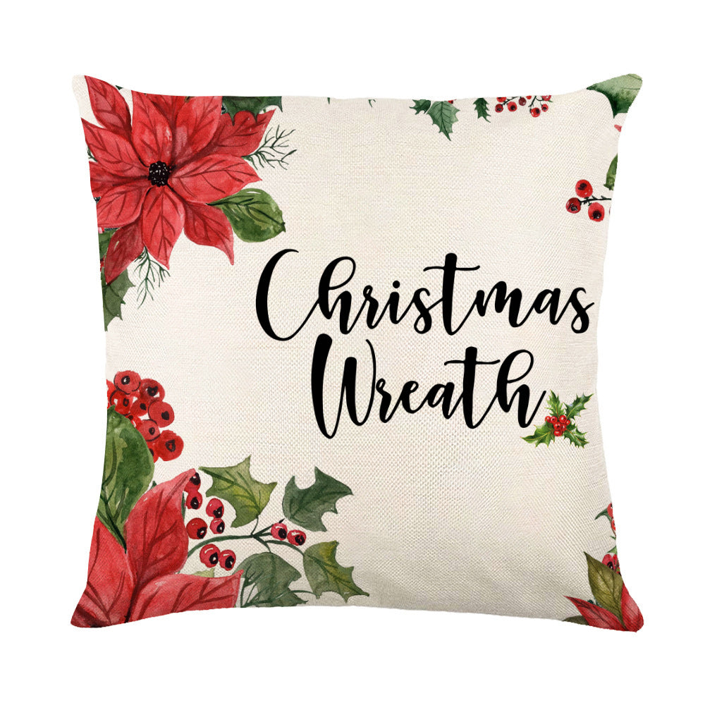 Christmas Decorations Pillow Covers Sofa Square Throw Pillow Cases Stamping Snowflake Waist Cushion Cover Home Bed Decor - Nyaabs