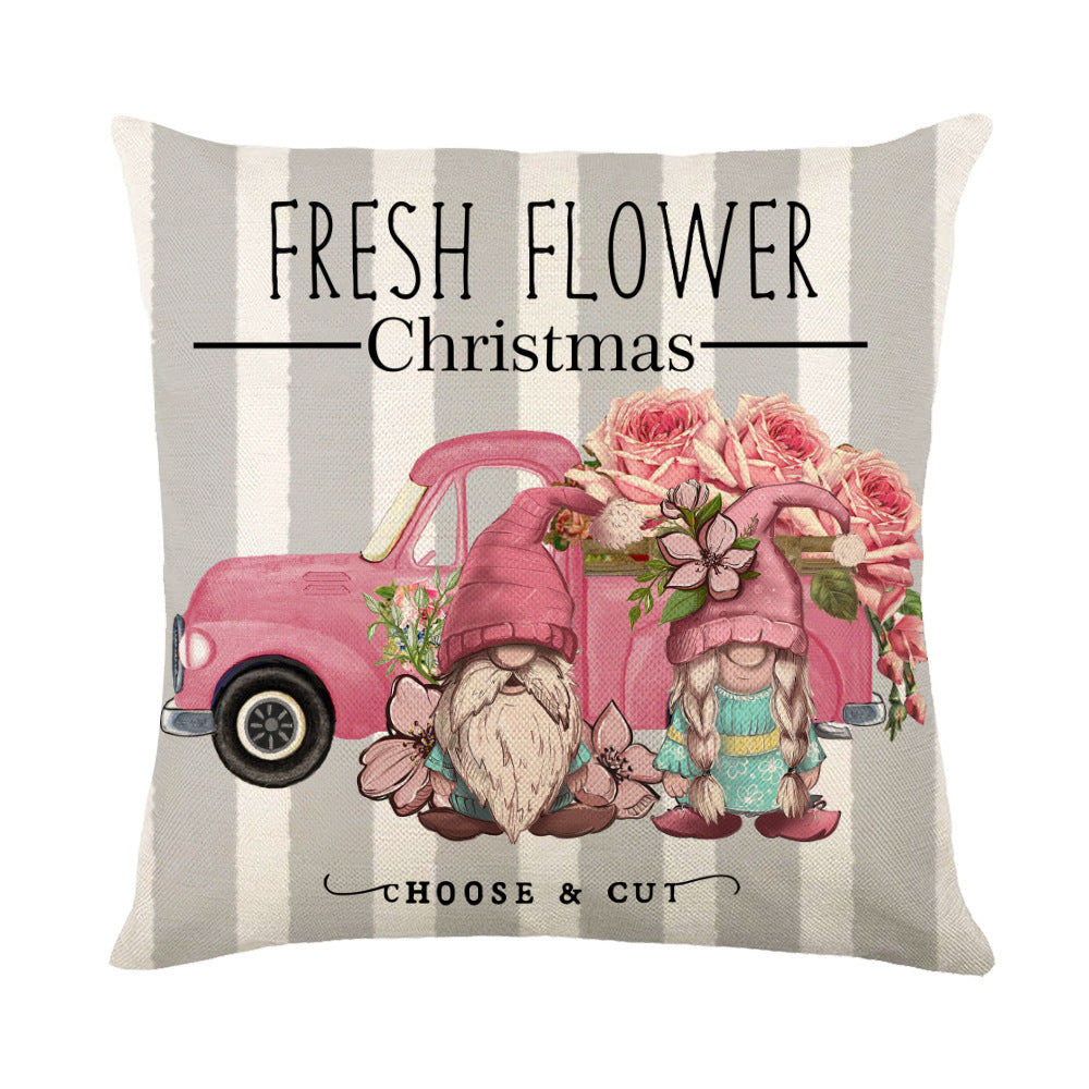 Christmas Decorations Pillow Covers Sofa Square Throw Pillow Cases Stamping Snowflake Waist Cushion Cover Home Bed Decor - Nyaabs