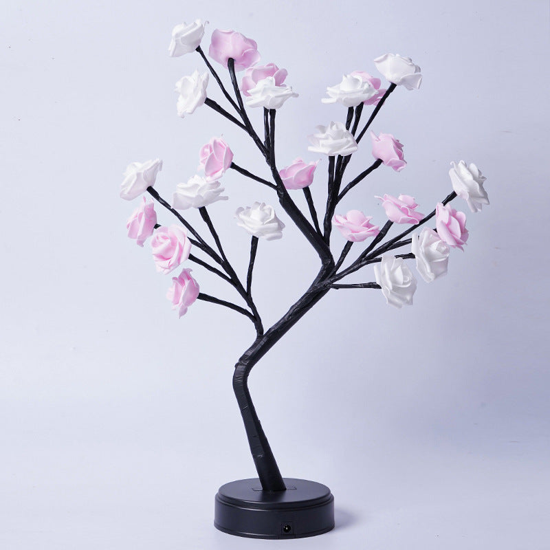 Table Lamp Flower Tree Rose Lamps Fairy Desk Night Lights USB Operated Gifts For Wedding Valentine Christmas Decoration - Nyaabs