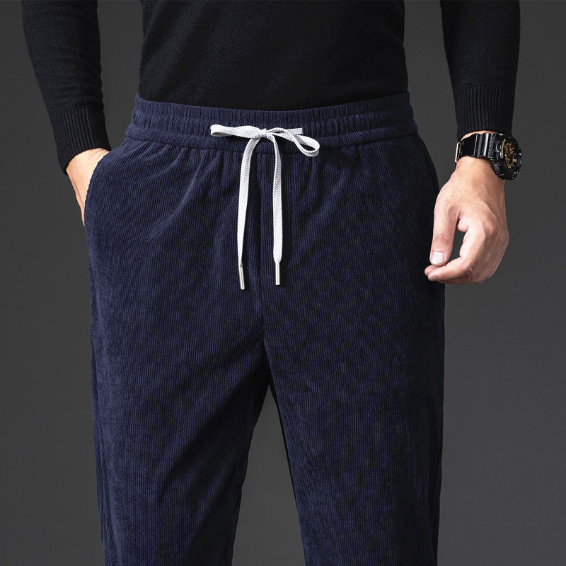 Corduroy Casual Pants Men's Loose, Comfortable, Soft And Breathable Youth Straight-leg Pants nyaabs.com