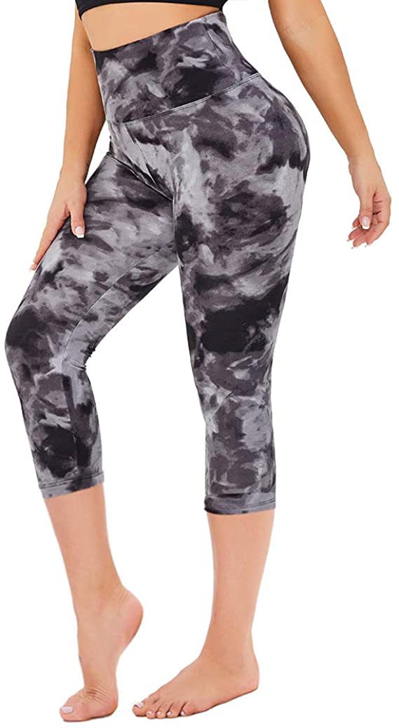 Slimming Cropped Pants High Waist Print Leggings - Nyaabs