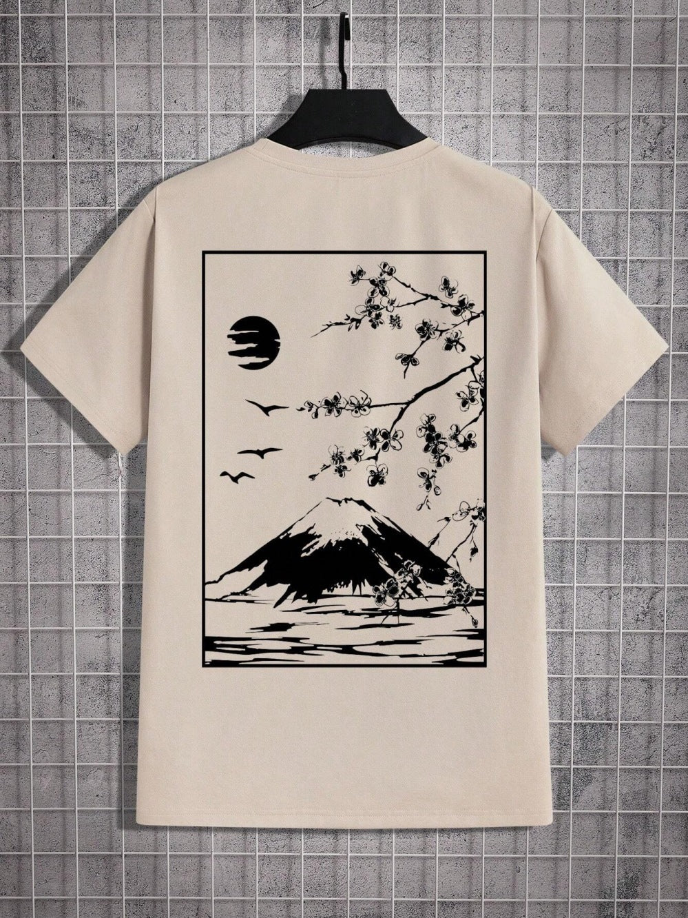 Tokyo Sakura Mount Fuji Business Card T Shirt Men Fashion Te - Nyaabs