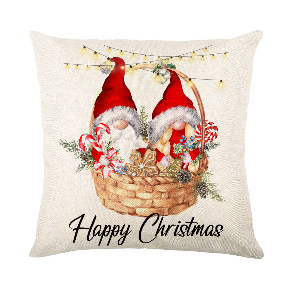 Christmas Decorations Pillow Covers Sofa Square Throw Pillow Cases Stamping Snowflake Waist Cushion Cover Home Bed Decor - Nyaabs