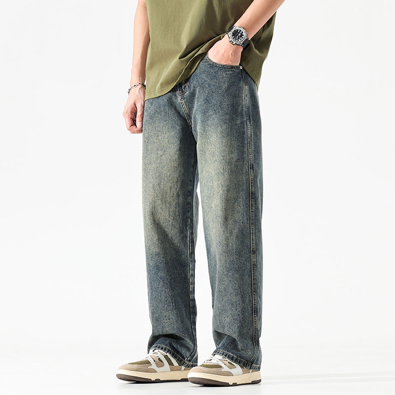 Men's Loose And Simple Solid Color Jeans - Nyaabs