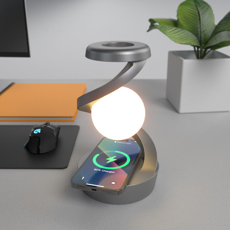 Rotating Moon Desk Lamp With Phone Wireless Charging Sensor Control Table Lamps Decorative Desktop Lamp Small Night Lamp Home Decor - Nyaabs