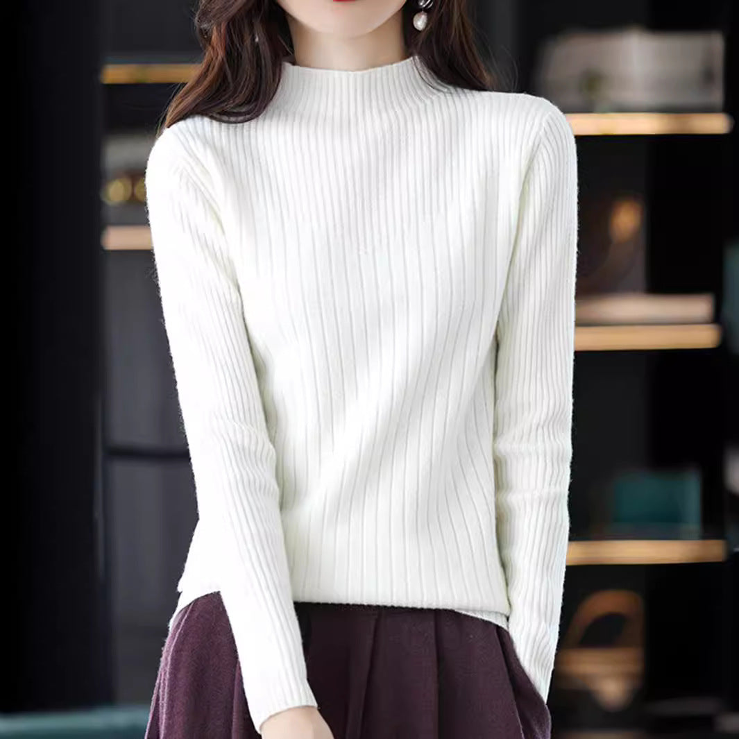 Knitted Fashion Slimming Knitted Bottoming Shirt Women's Long Sleeve nyaabs.com