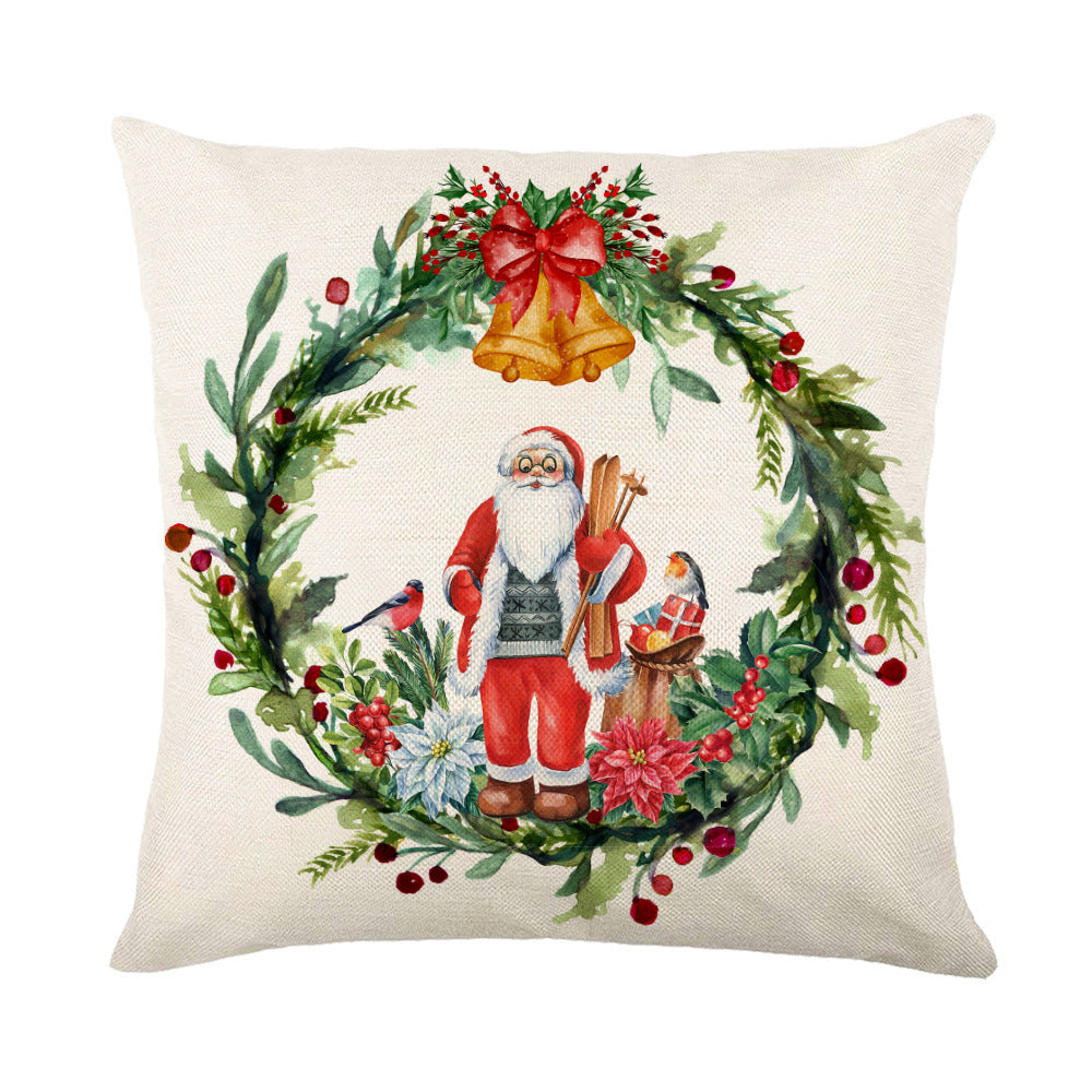 Christmas Decorations Pillow Covers Sofa Square Throw Pillow Cases Stamping Snowflake Waist Cushion Cover Home Bed Decor - Nyaabs