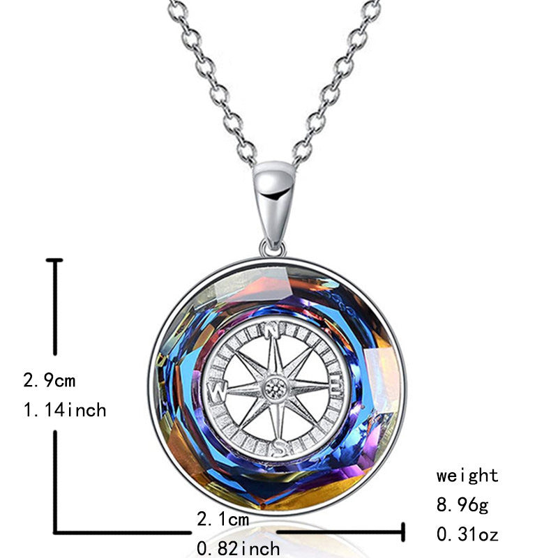 Fashion Compass Necklace Men Women Hip Hop - Nyaabs